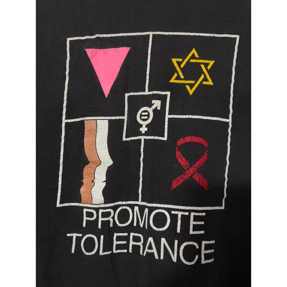 Planned Parenthood Vintage Promote Tolerance Single Stitch Short Sleeve XL Shirt - Picture 2 of 5